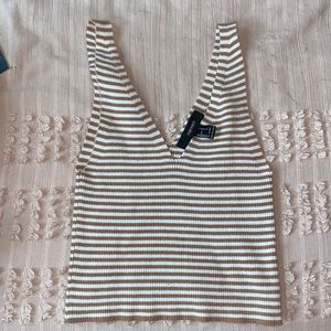 Tan and white crop top from forever 21